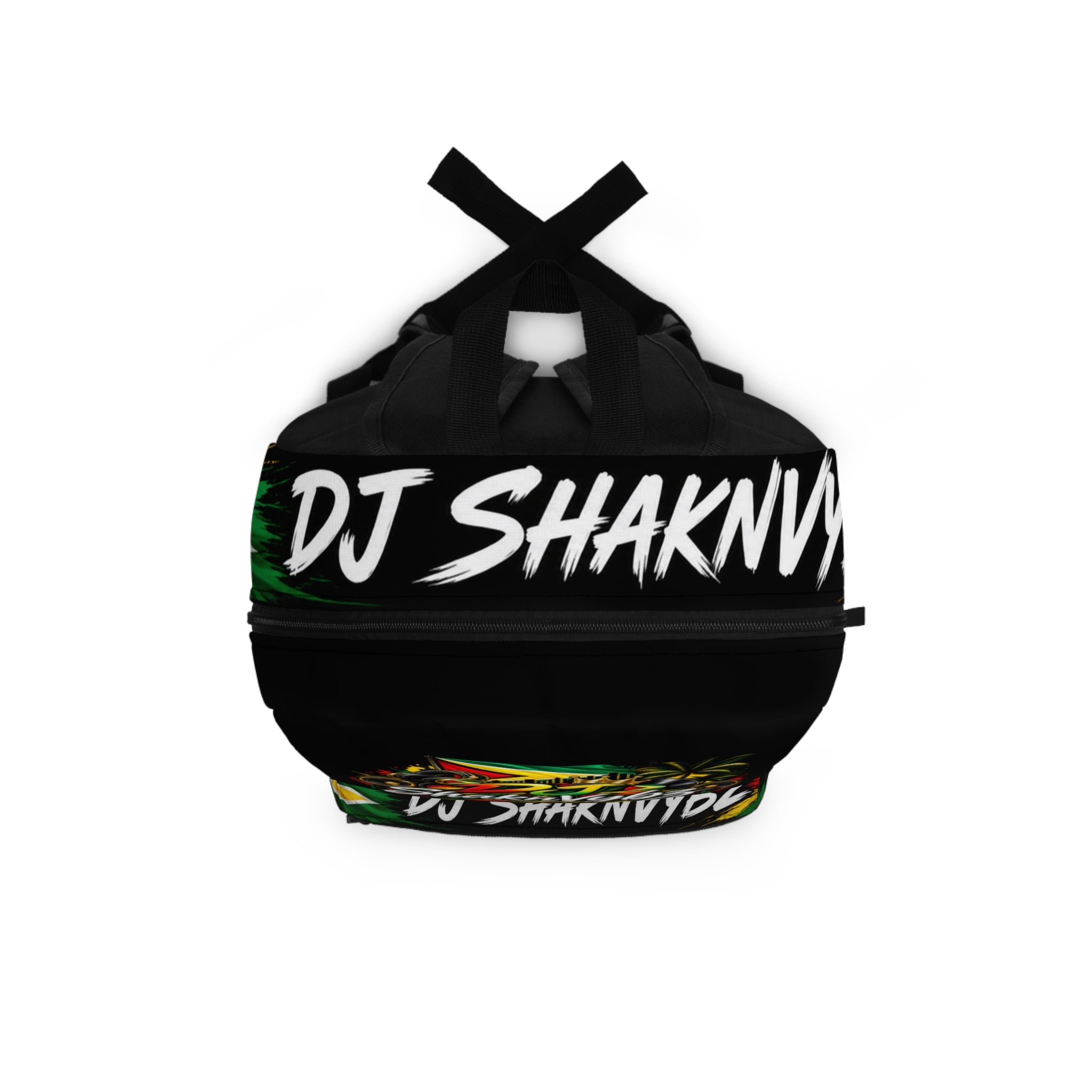 DJ ShaknVybz Reggae-Inspired Backpack — Music DJ Headphones & Soundwave Design