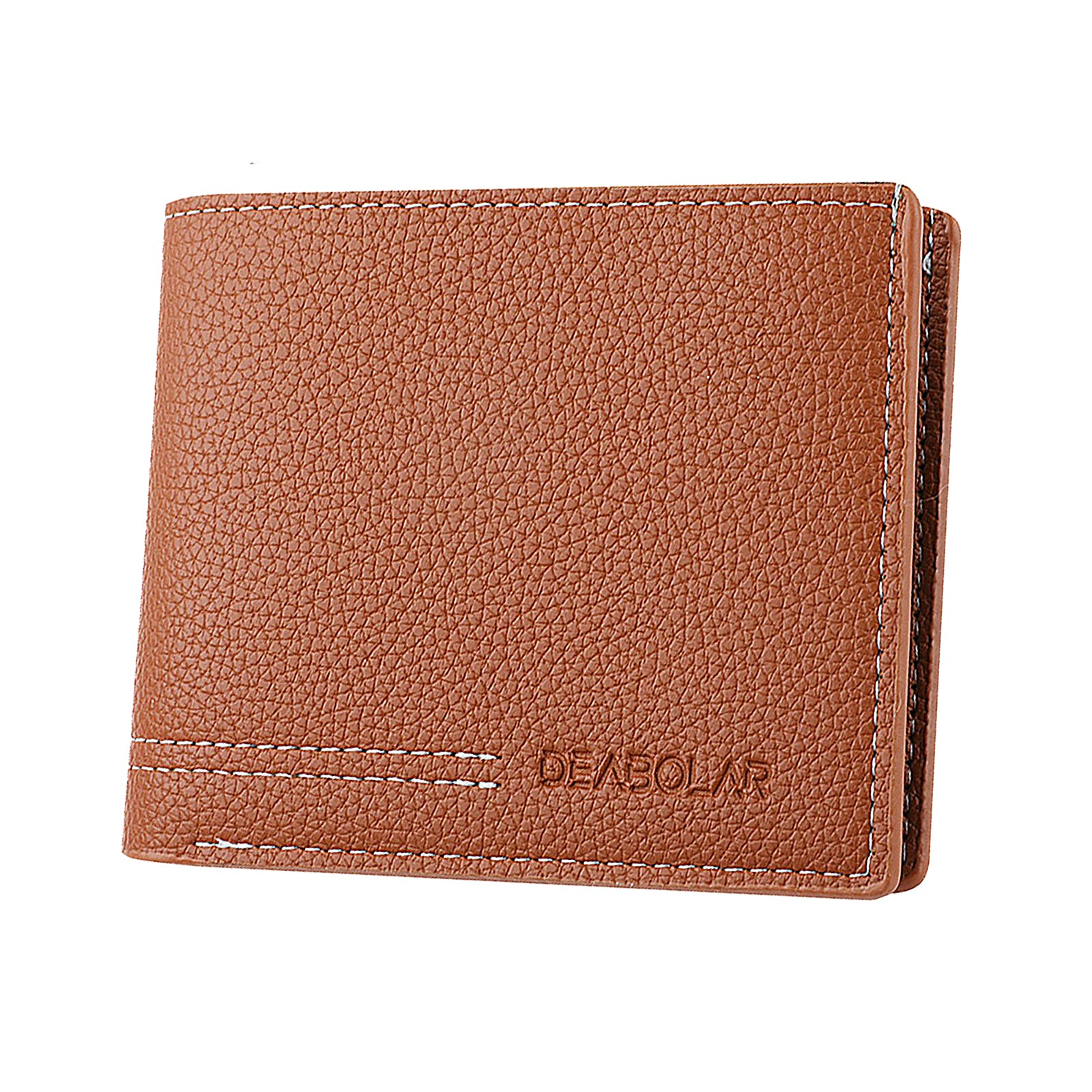 Men Wallet Black PU Material 4 Card Holder 2 Money Pockets 1 Clear Window Suitable for Gifts without RFID Slim Small for Traveling