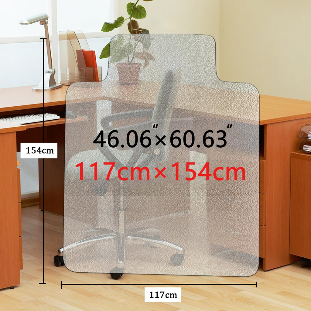 Alfombrilla para silla de oficina Kasepie de PVC esmerilado de 1,5 mm de grosor, para suelos duros, no apta para suelos de moqueta - Alfombrilla protectora para baldosas de madera de 45 x 53 pulgadas (114x135 cm)