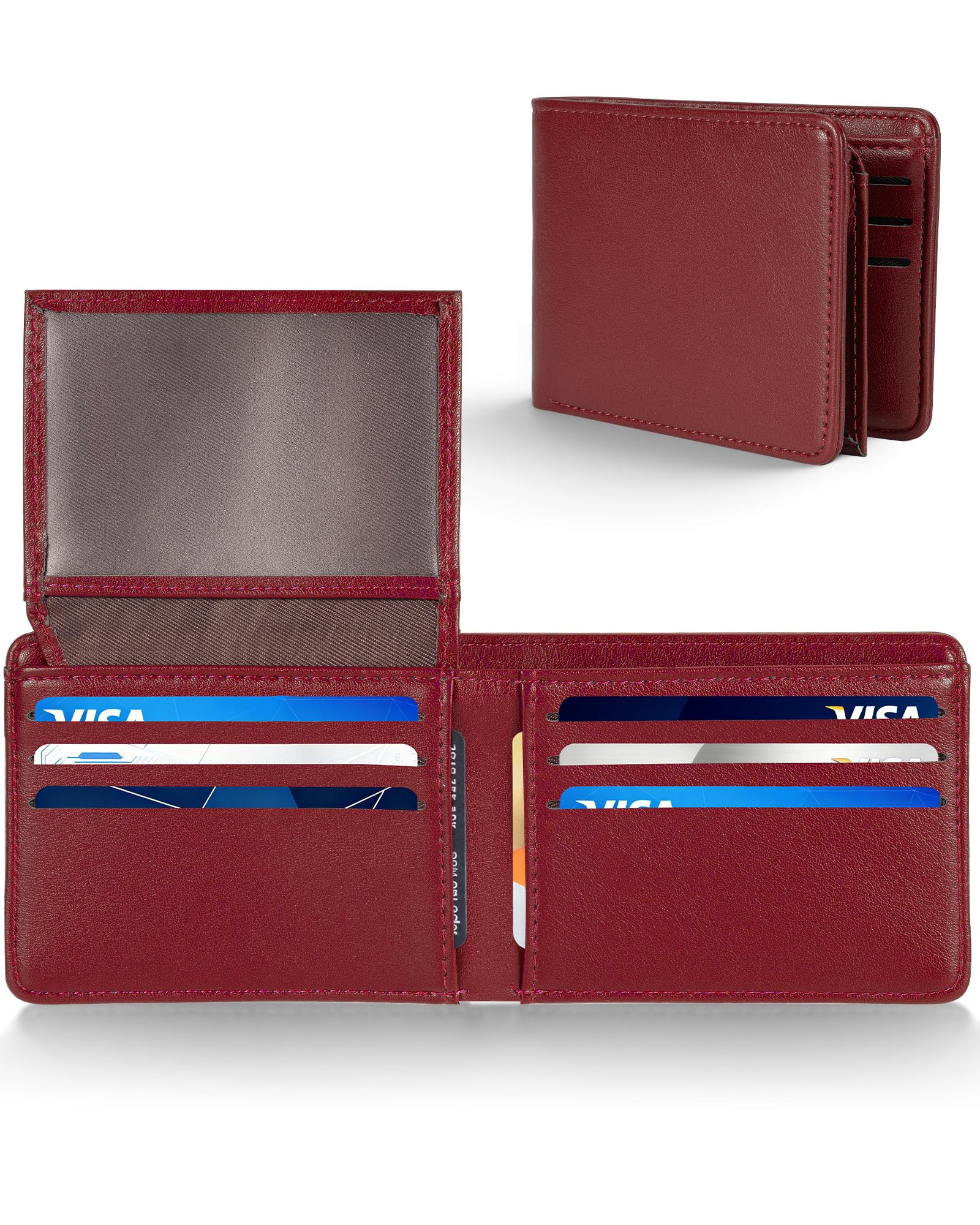GNDR Wallet For Men Bifold Black RFID Blocking Slim Faux Leather Wallets Card Holder Front Pocket Minimalist Men Accessories With Gift Box