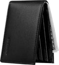 Cartera delgada Chelmon para hombre con ventana de identificación y bloqueo RFID, tarjetero minimalista plegable de bolsillo frontal para tarjetas de visita, regalo para hombres