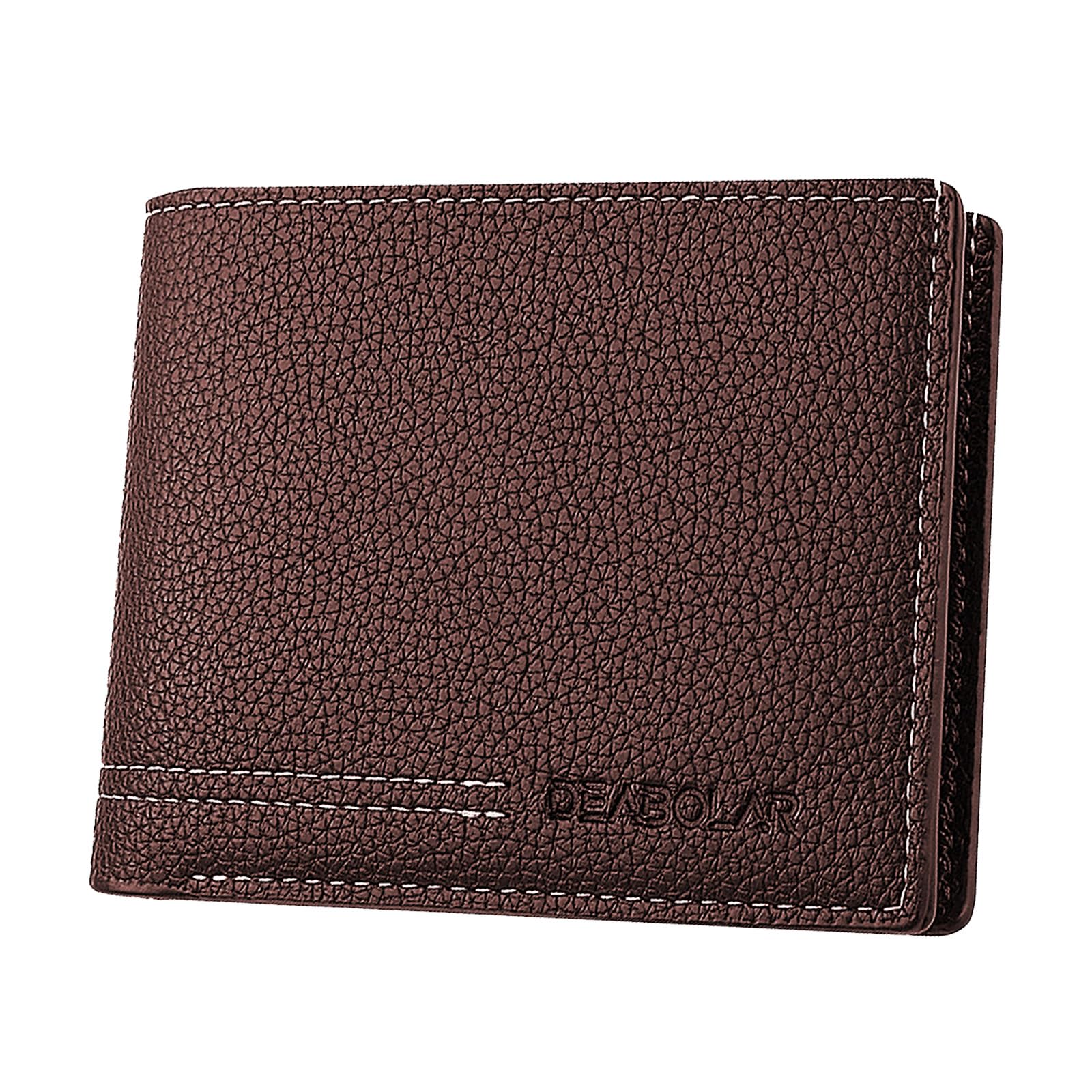 Men Wallet Black PU Material 4 Card Holder 2 Money Pockets 1 Clear Window Suitable for Gifts without RFID Slim Small for Traveling