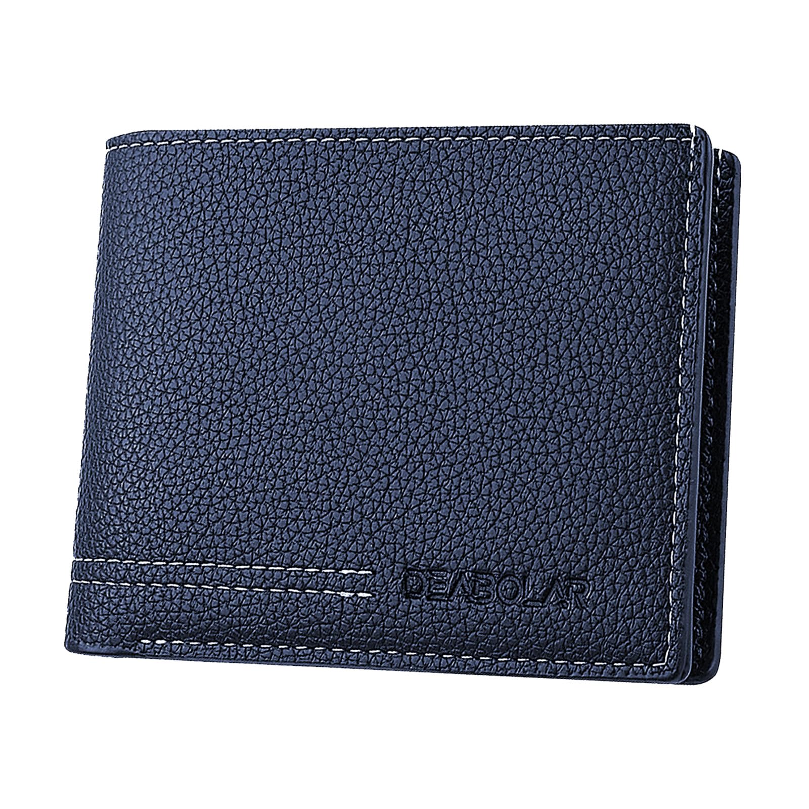 Men Wallet Black PU Material 4 Card Holder 2 Money Pockets 1 Clear Window Suitable for Gifts without RFID Slim Small for Traveling