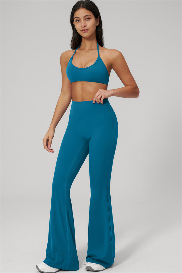 Conjunto de 2 piezas Rapture: Sujetador deportivo y Leggings acampanados