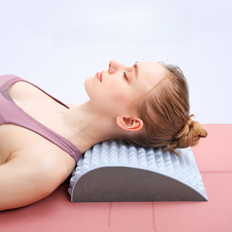 Almohada de estiramiento de espalda, soporte lumbar y cervical, masajeador para cuello, cintura, espalda, ciática, hernia de disco, alivio del dolor, masaje, relajación