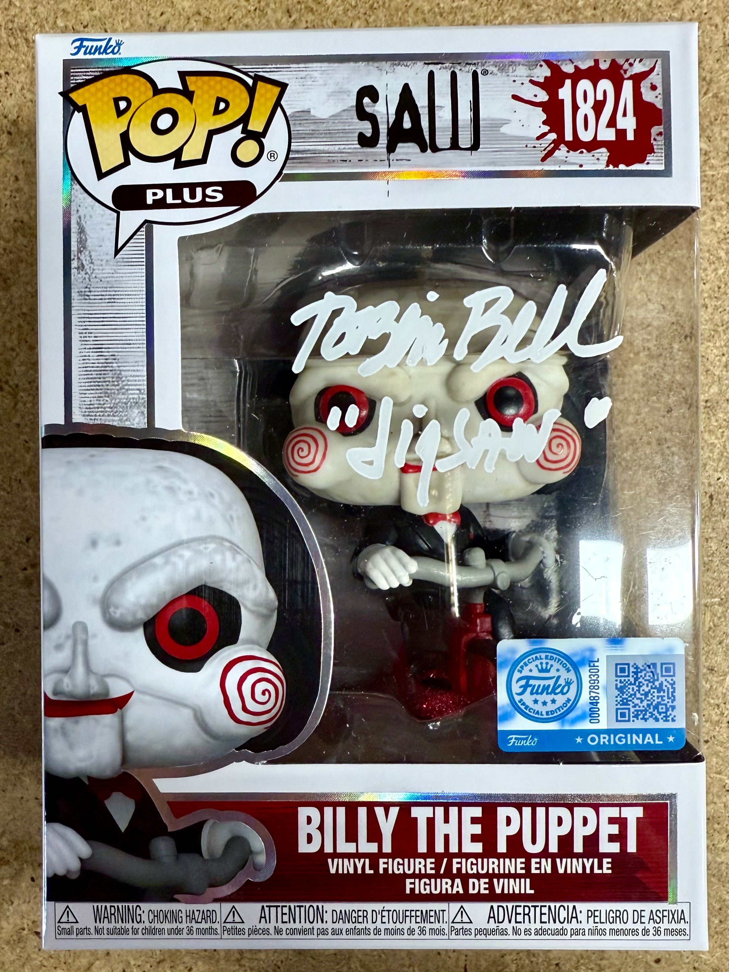 Tobin Bell firmó Saw Billy The Puppet Exclusivo Funko Pop #1824 Jigsaw 2025