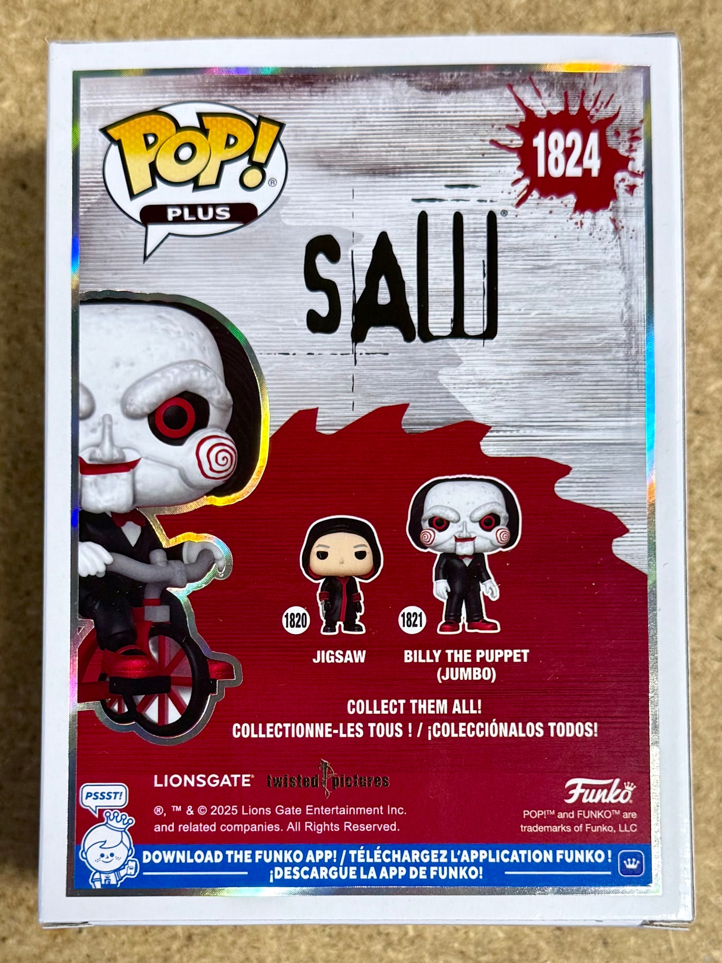 Tobin Bell firmó Saw Billy The Puppet Exclusivo Funko Pop #1824 Jigsaw 2025