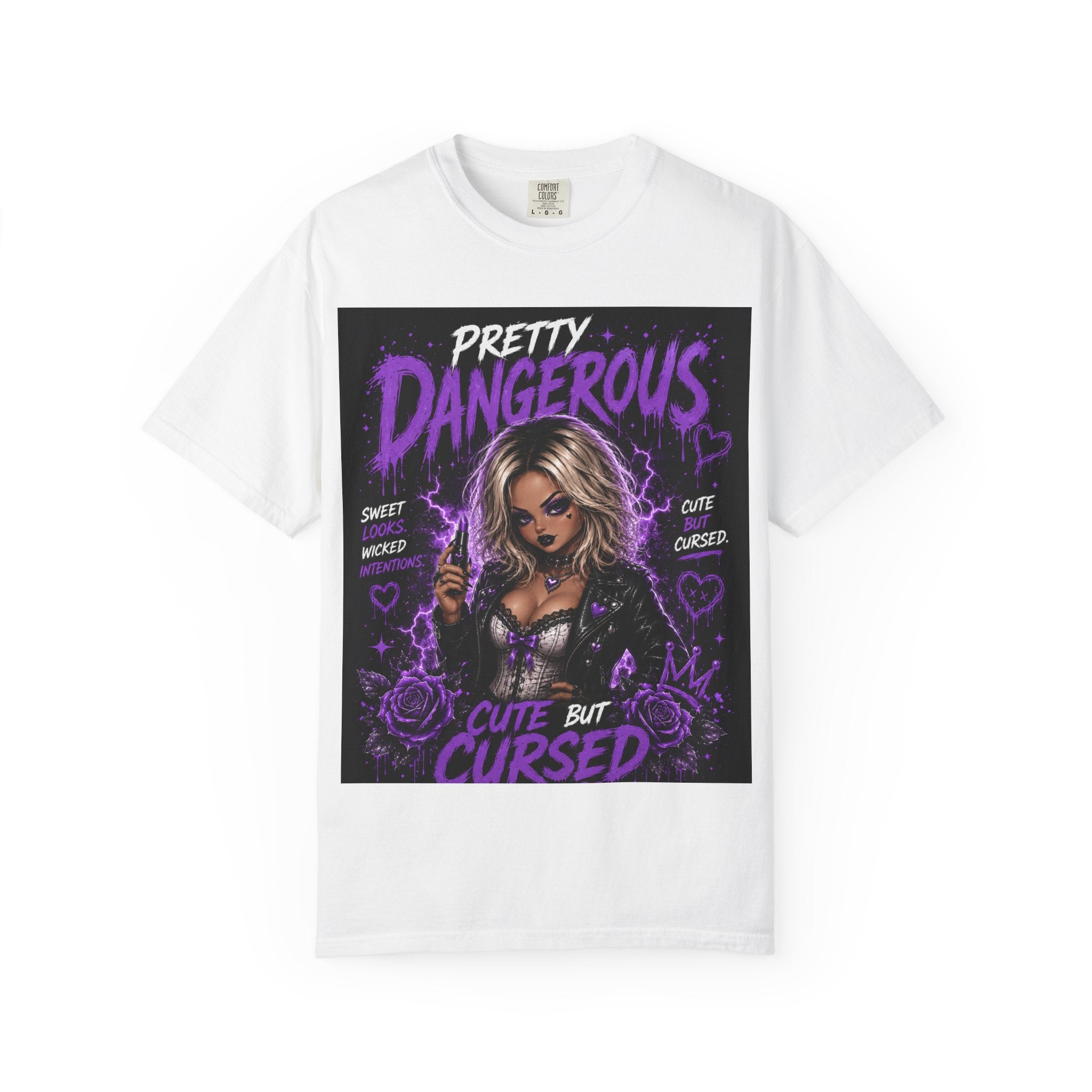 Graphic T-Shirt — "Pretty Dangerous / 'Til Death Do Us Part' Gothic Girl Cute but Cursed Tee