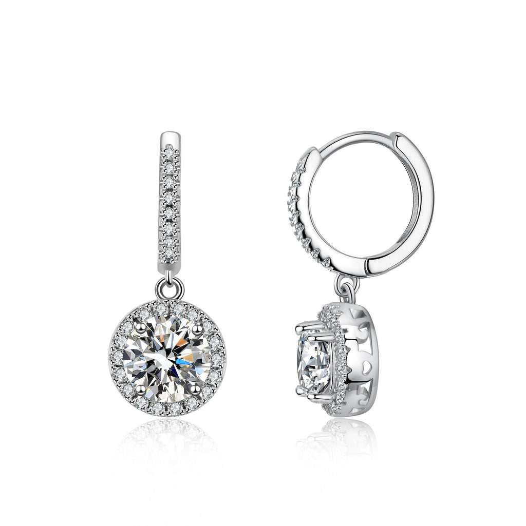 Pendientes redondos de plata de ley 925
