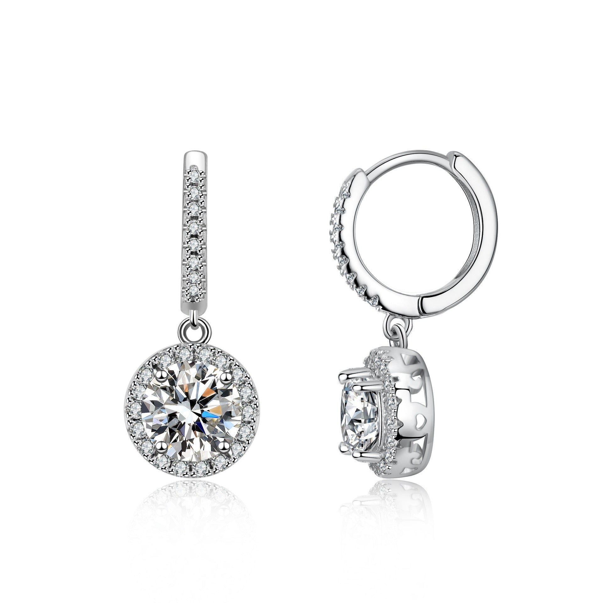 Pendientes redondos de plata de ley 925