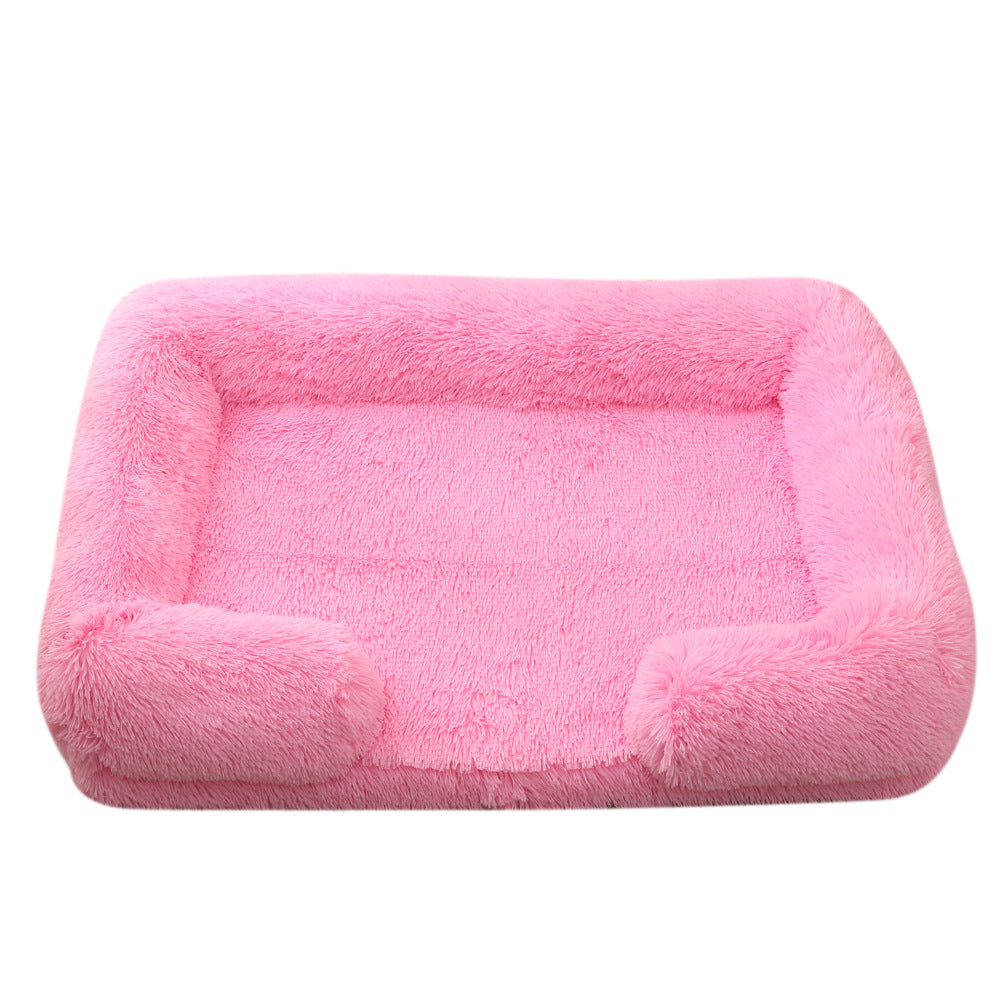 Plush Enclosed Round Pet House — 10 Colors, Sizes S–XXL
