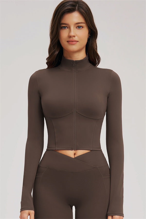 El conjunto de 3 piezas Sizzle Zip Jacket Sports Bra Flared Leggings