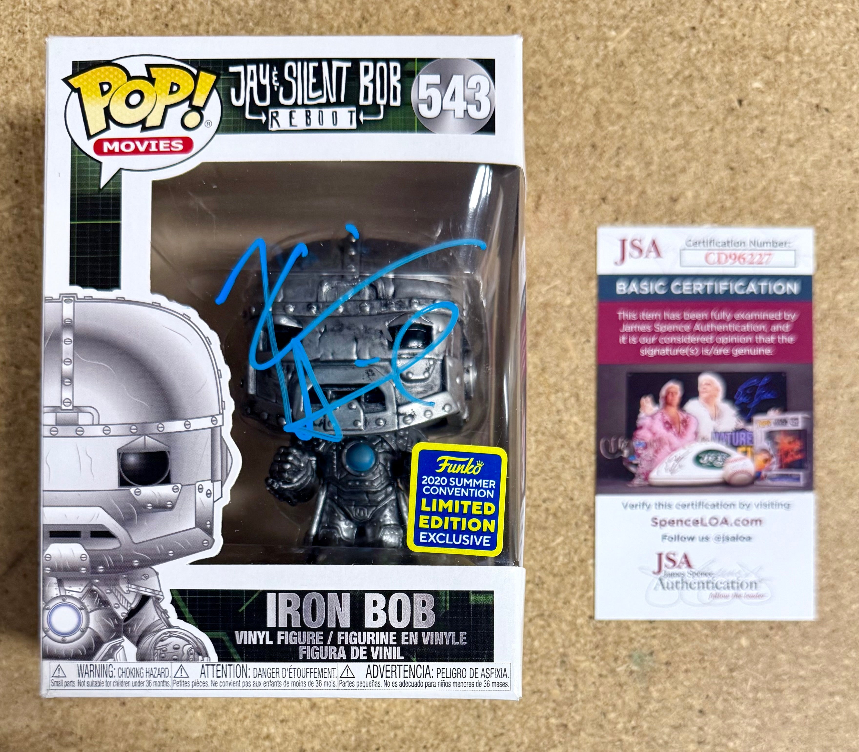 Funko Pop! Iron Bob firmado por Kevin Smith #543 Jay Y Silent Bob Reboot Exclusivo SDCC 2020 con certificado de autenticidad JSA
