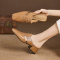 Retro Closed Toe Half Slippers | Women’s Low Heel Summer Sandals