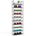 Zapatero de 10 niveles, ahorra espacio, 25-30 pares, estante alto para zapatos 23.03x10.82x72.83 pulgadas, organizador vertical de zapatos de tela no tejida para pasillo, entrada, armario