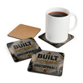 Coaster Set — "Built Different. Focused. Disciplined. Unstoppable." Motivational Cork Coasters