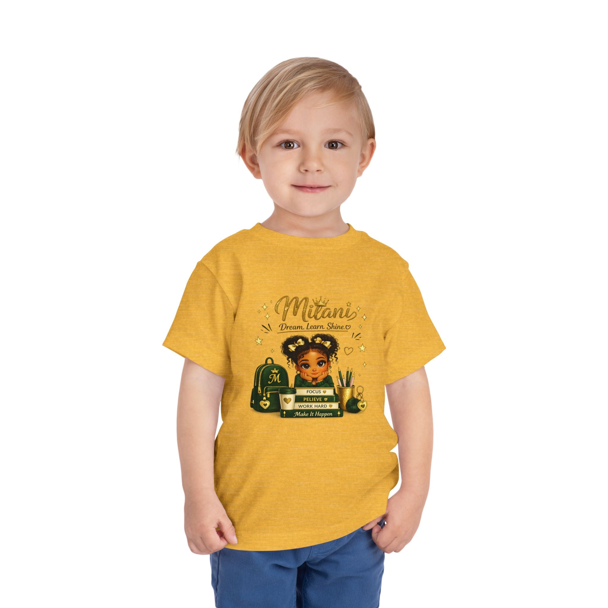 Toddler Tee — "Lil' Girl With Big Dreams" Inspirational Graphic Shirt
