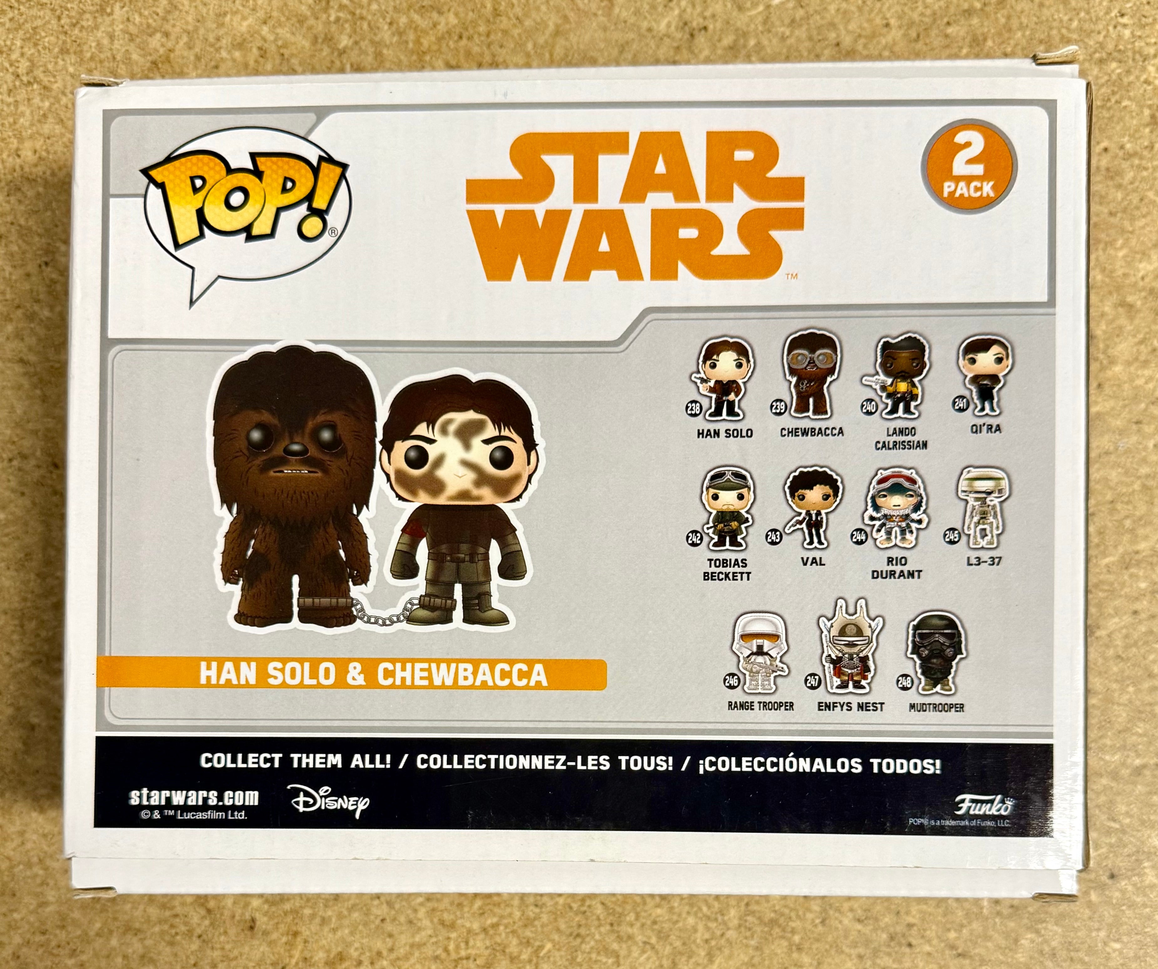 Funko Pop! Han Solo y Chewbacca Encadenados Paquete de 2 Exclusivo Retirado de Bóveda Star Wars 2018