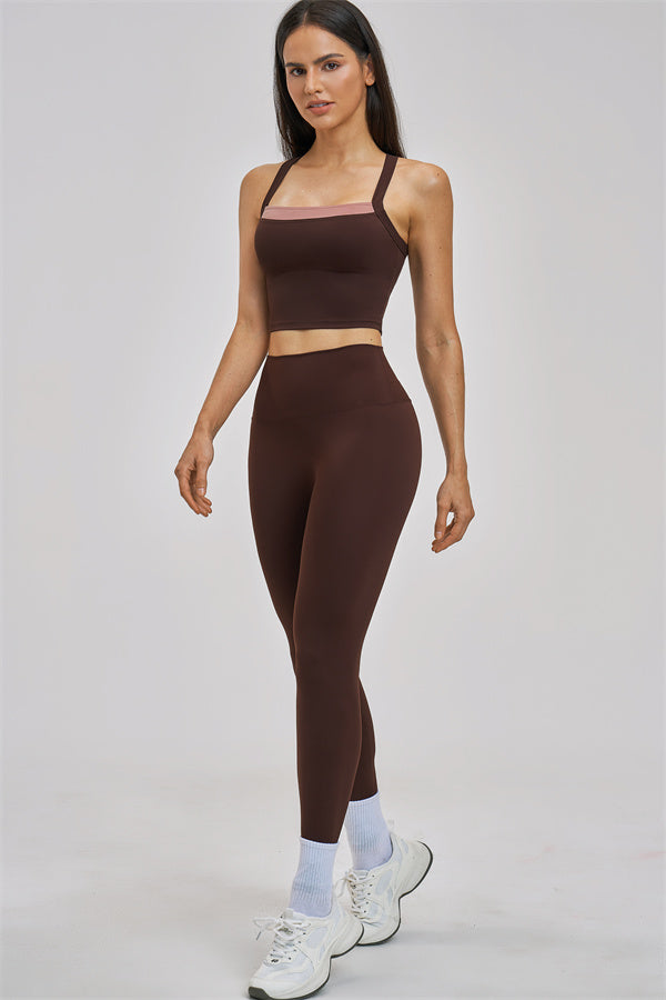 Conjunto de 2 piezas de camiseta de tirantes y leggings Seraphine