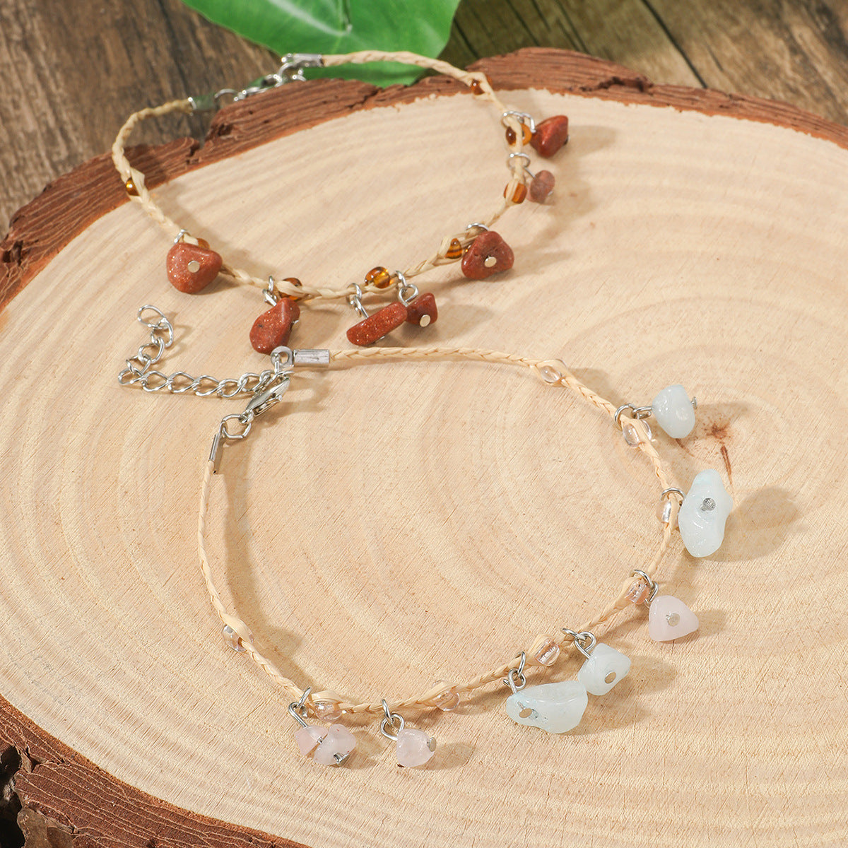 Bohemian Multicolor Pebble Anklet For Women