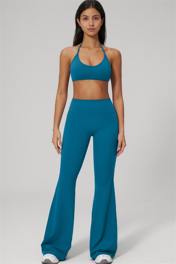 Conjunto de 2 piezas Rapture: Sujetador deportivo y Leggings acampanados