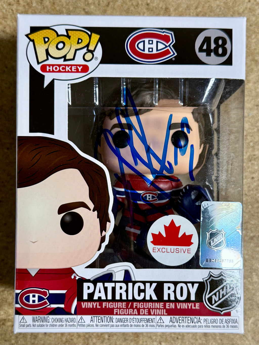 Funko Pop! Exclusivo #48 de Patrick Roy de los Montreal Canadiens de la NHL Autografiado con COA de JSA