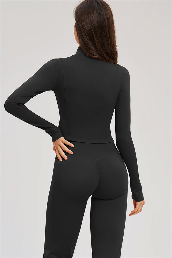 El conjunto de 3 piezas Sizzle Zip Jacket Sports Bra Flared Leggings