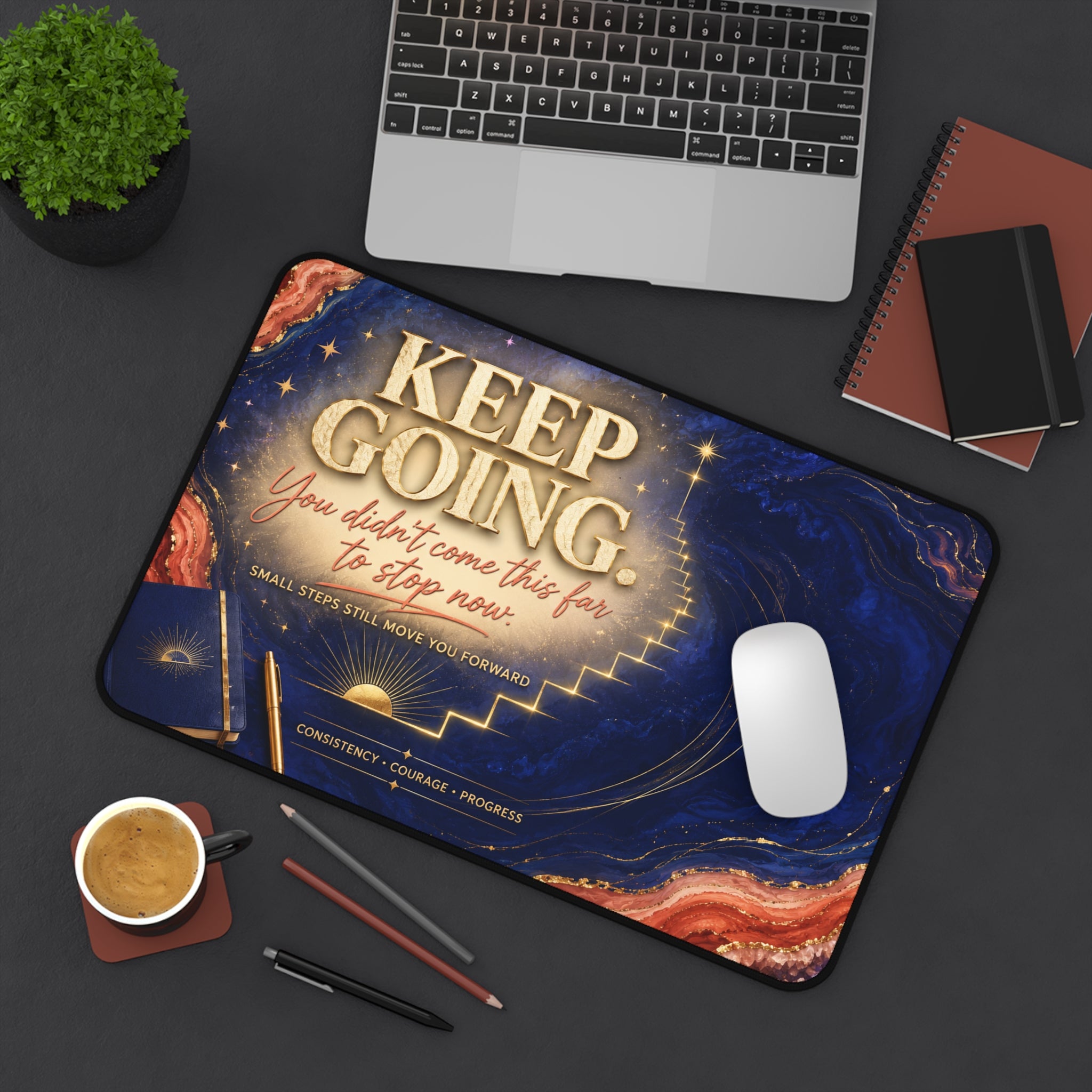Motivational 'Keep Going' Desk Mat – Inspirational Office Mousepad