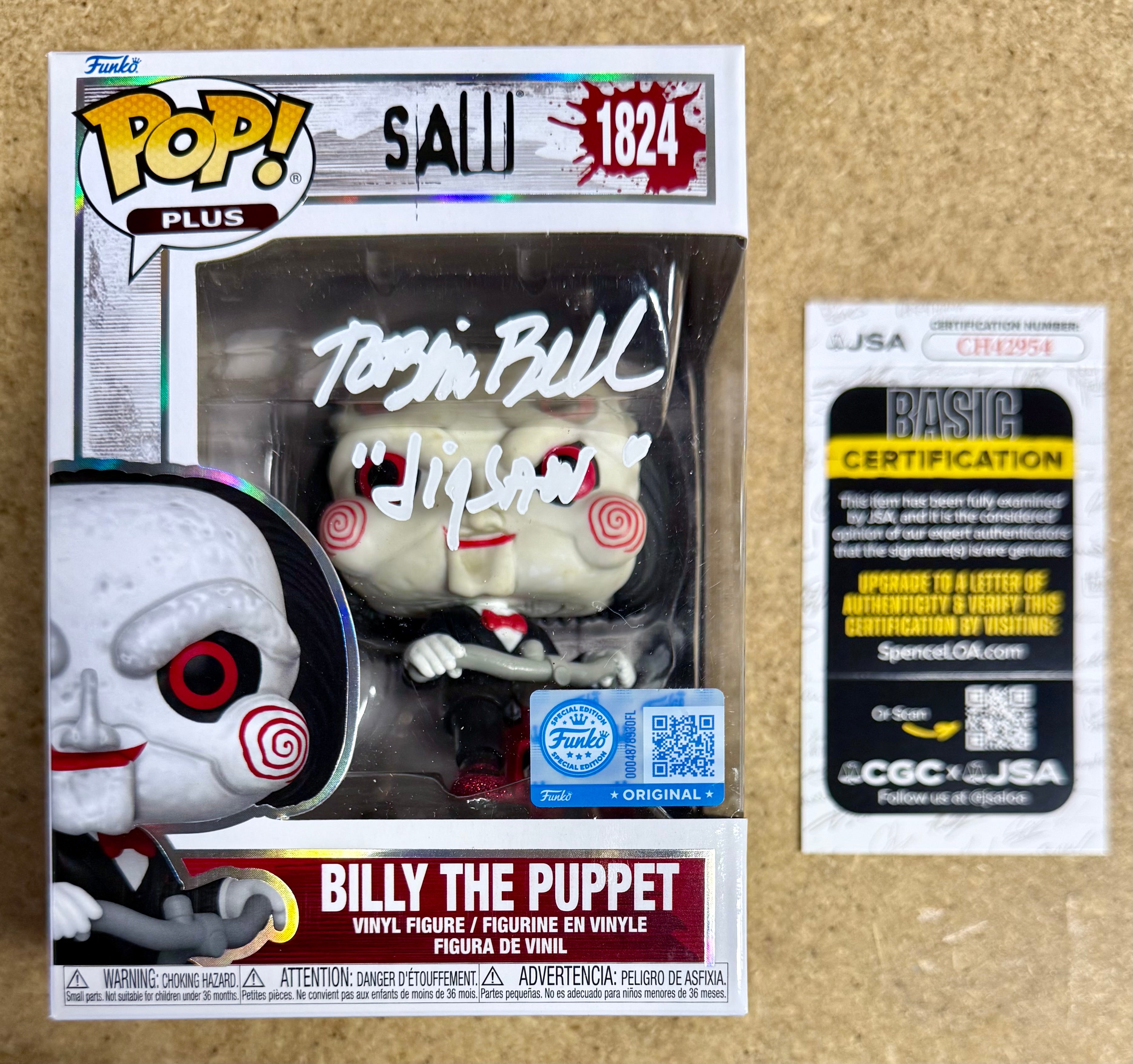 Tobin Bell firmó Saw Billy The Puppet Exclusivo Funko Pop #1824 Jigsaw 2025