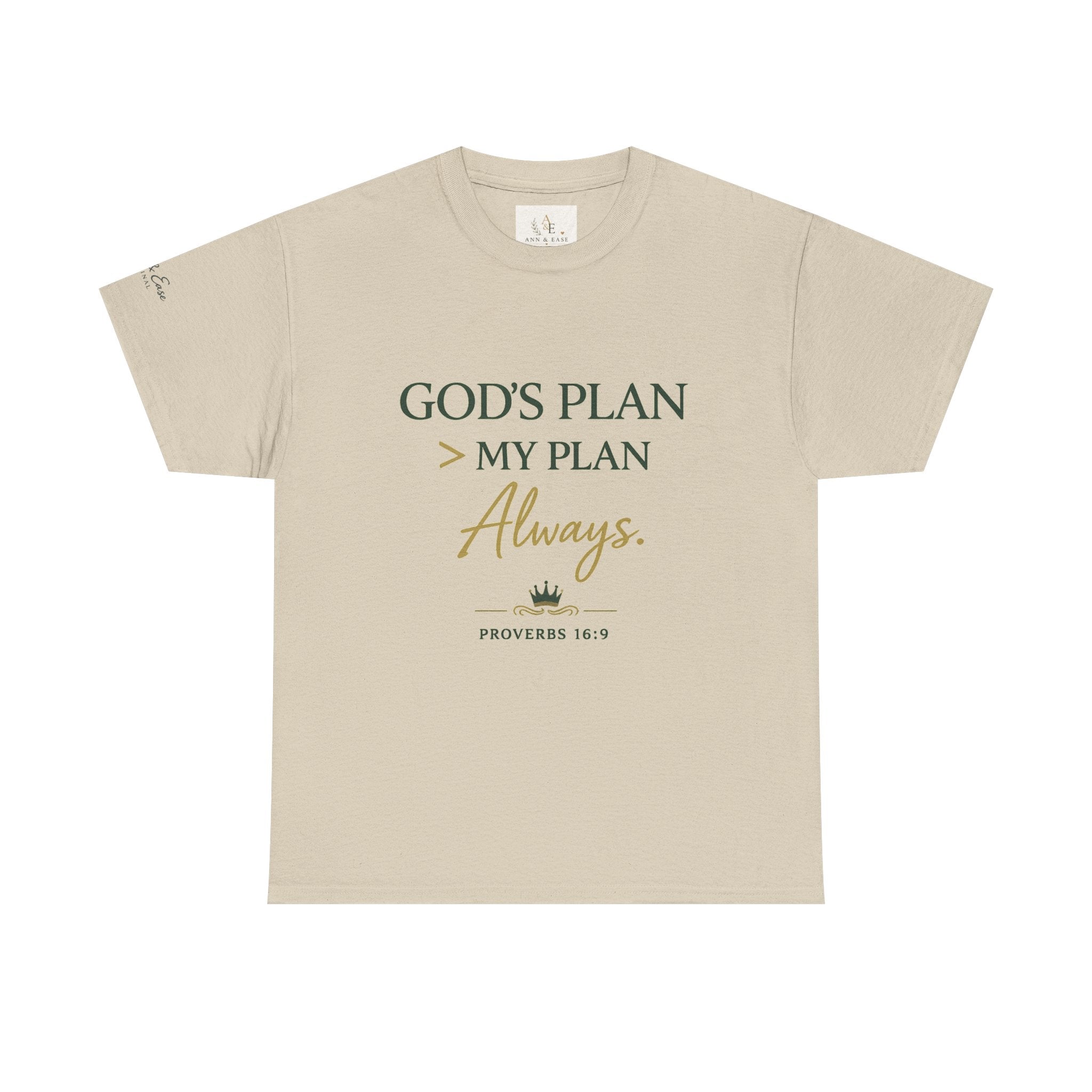Camiseta Gráfica Cristiana — "El Plan de Dios > Mi Plan Siempre" Camiseta Cristiana Inspiradora