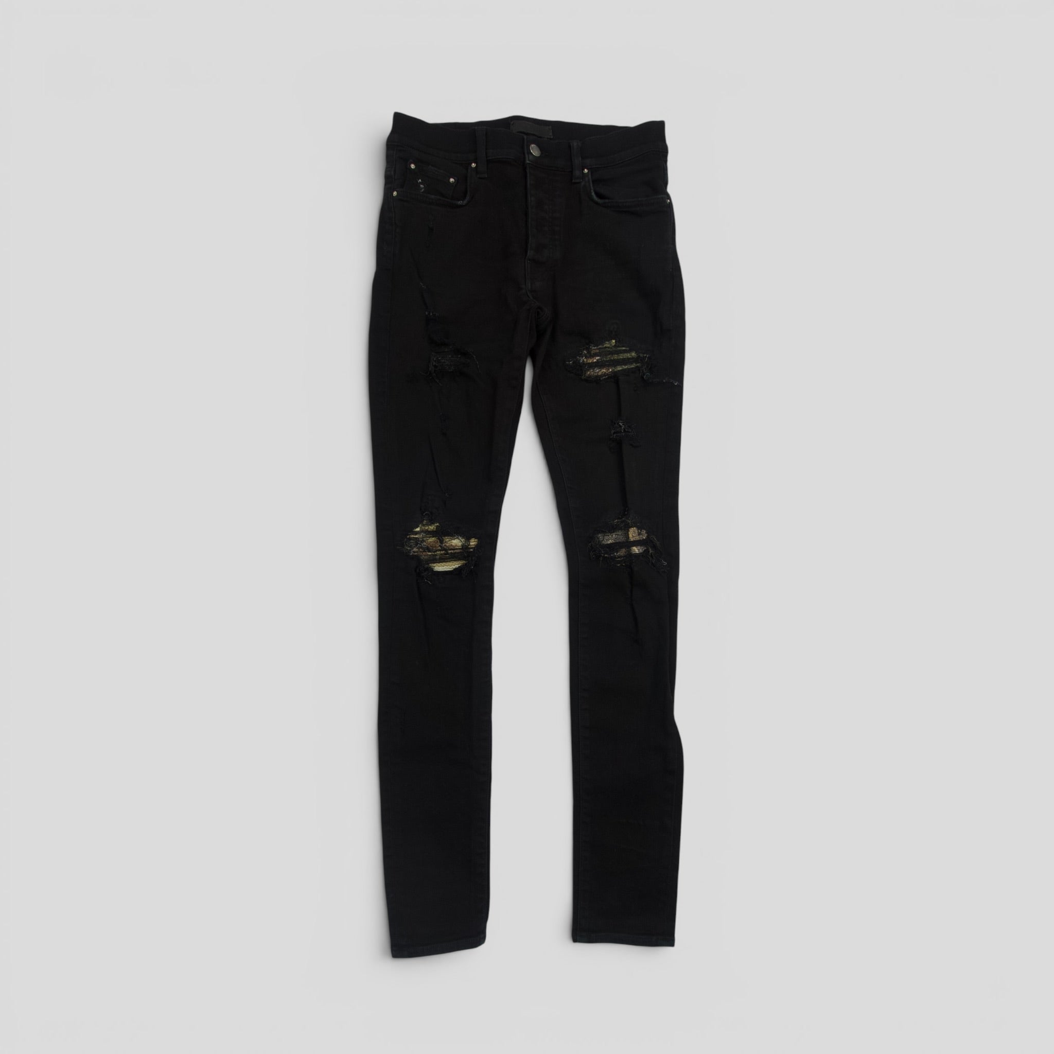 Amiri MX1 Aloha Patch Jeans en negro