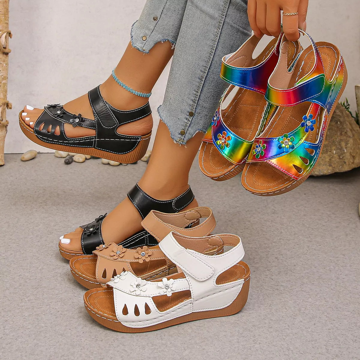 Open Toe Wedge Sandals