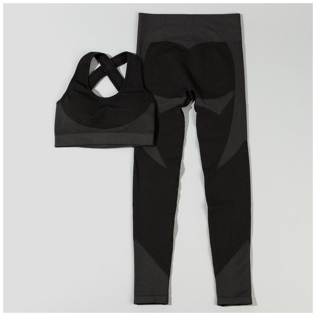 Conjunto de leggings texturizados y sujetador deportivo