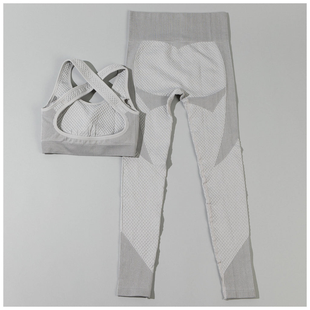 Conjunto de leggings texturizados y sujetador deportivo