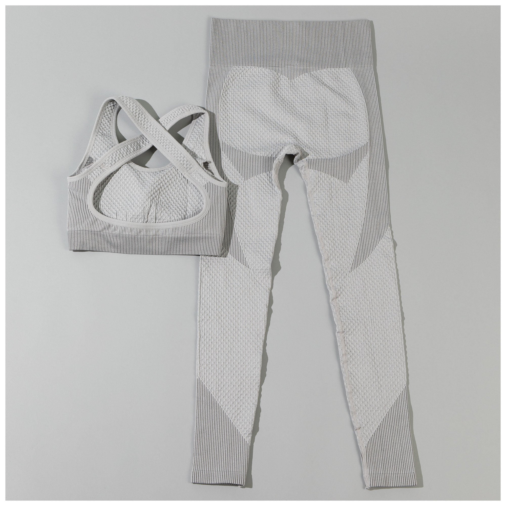 Conjunto de leggings texturizados y sujetador deportivo
