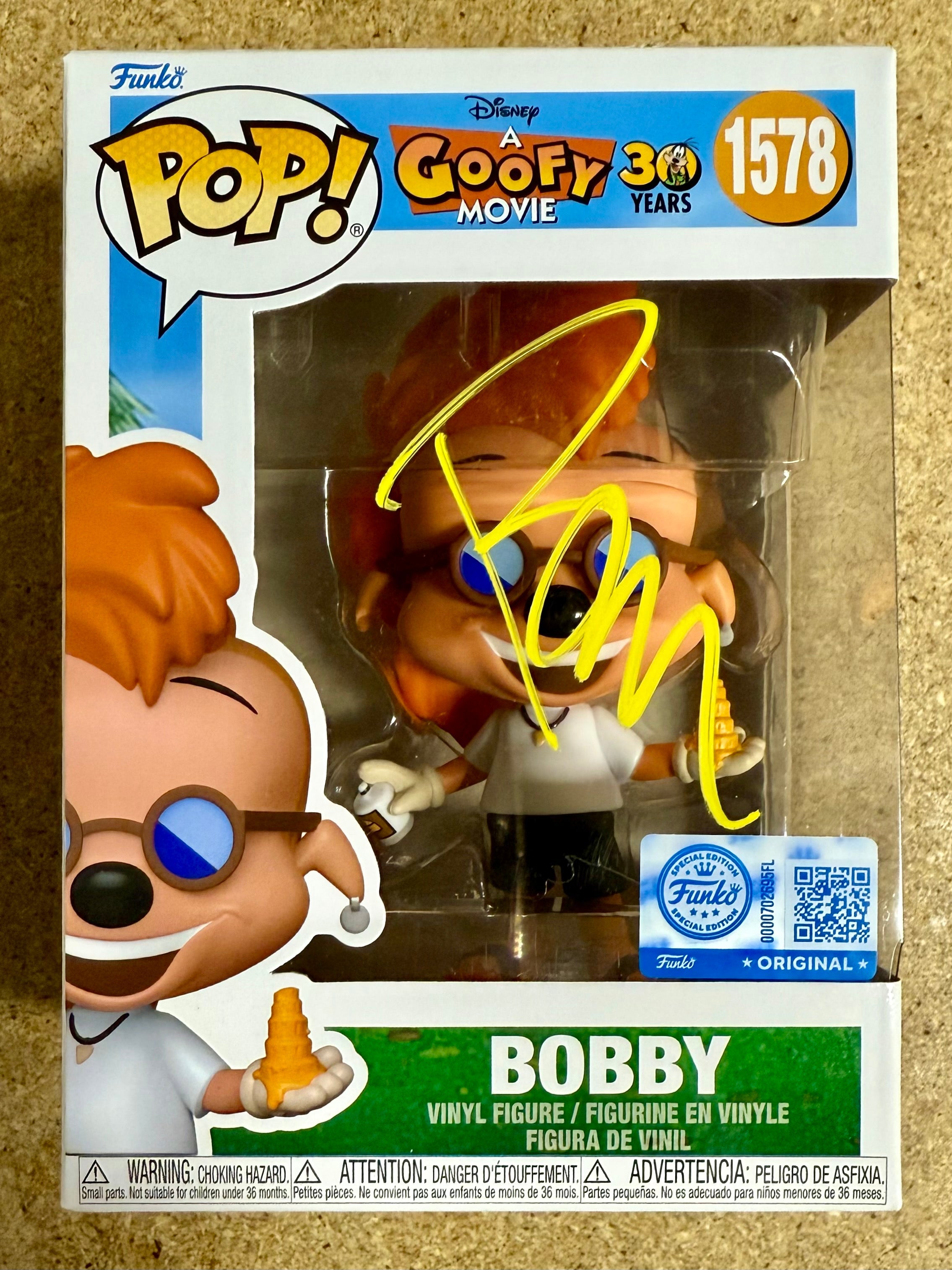 Pauly Shore firmó Funko Pop! de Bobby Zimmeruski de A Goofy Movie #1578 Exclusivo con COA de JSA