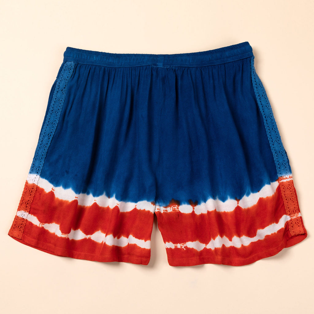 Pantalones cortos tie-dye con cordón Stars & Stripes