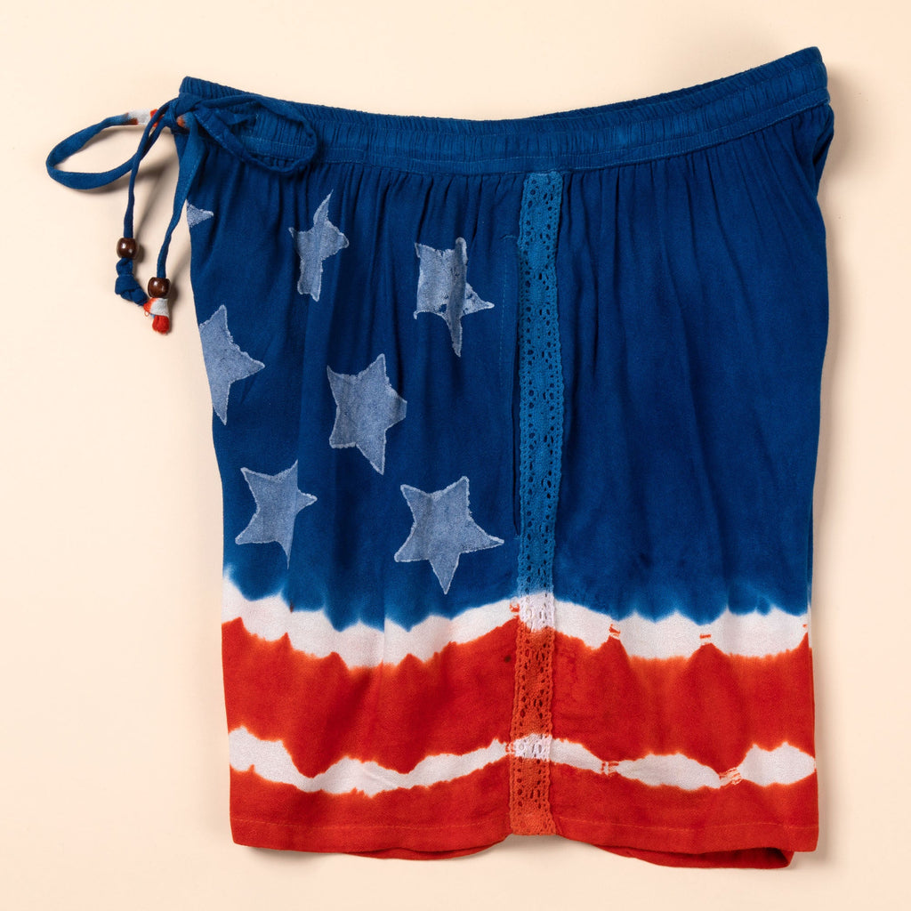 Pantalones cortos tie-dye con cordón Stars & Stripes