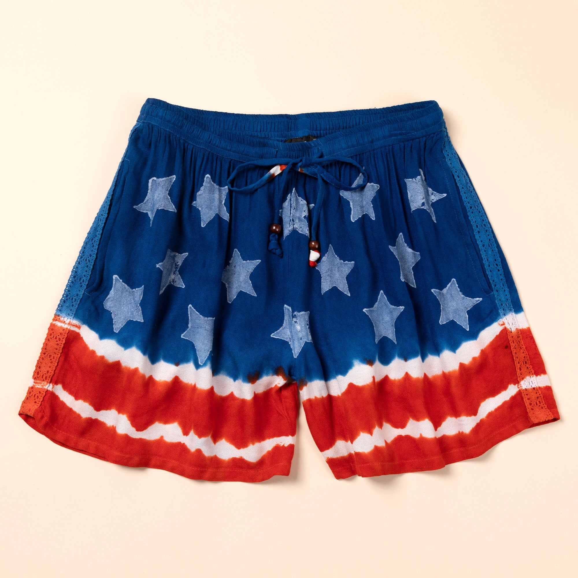 Pantalones cortos tie-dye con cordón Stars & Stripes