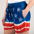 Pantalones cortos tie-dye con cordón Stars & Stripes