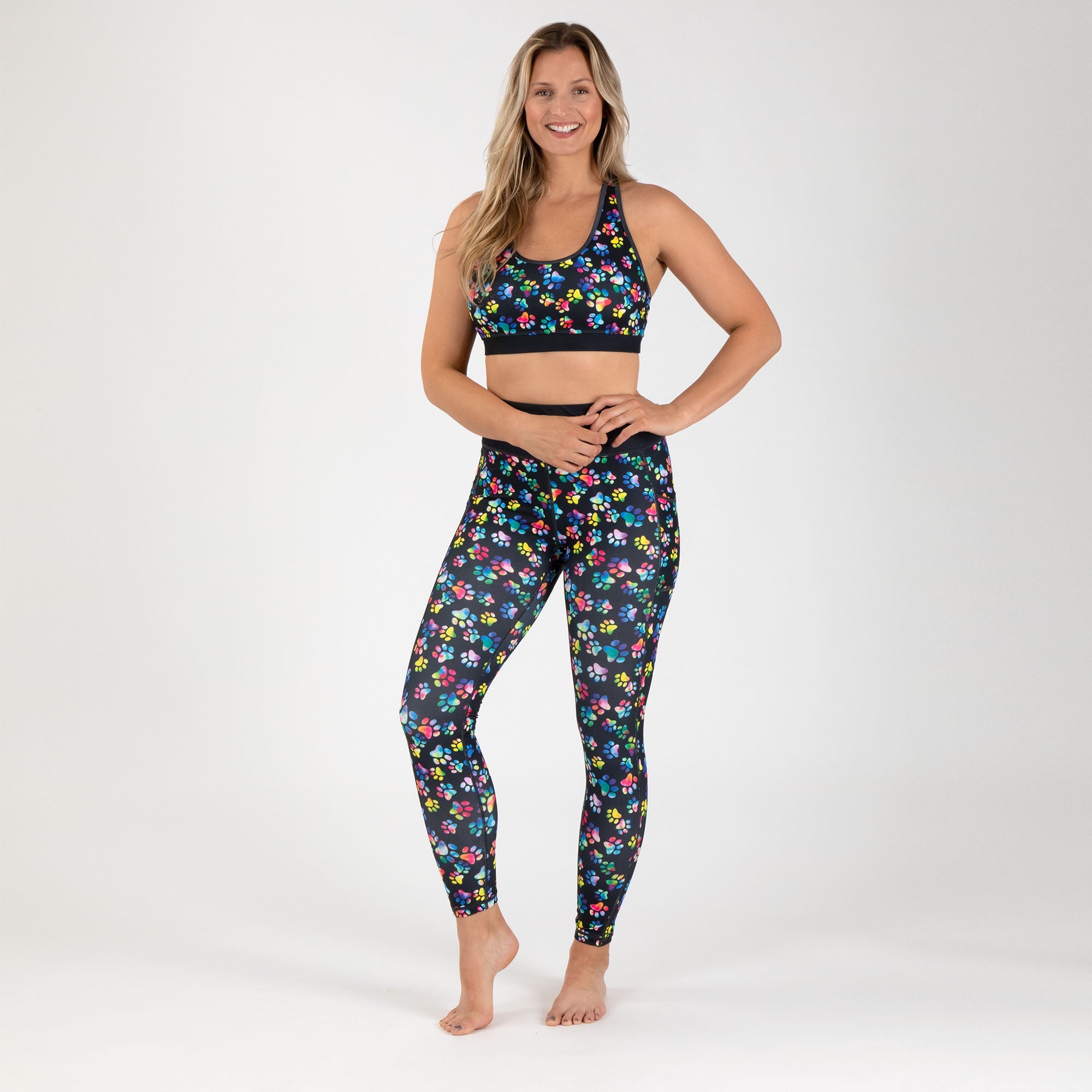 Conjunto de sujetador deportivo racerback y leggings