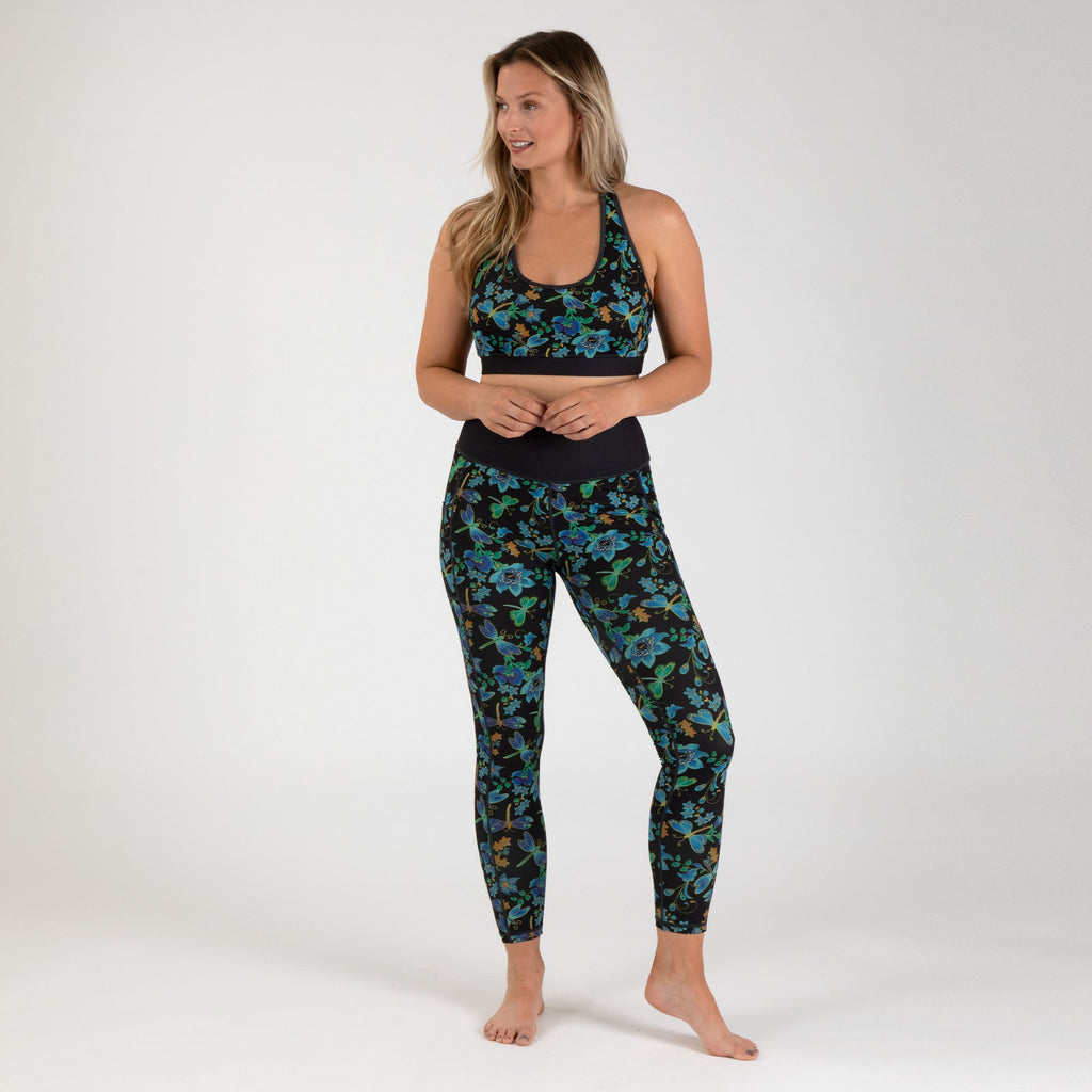 Conjunto de sujetador deportivo racerback y leggings