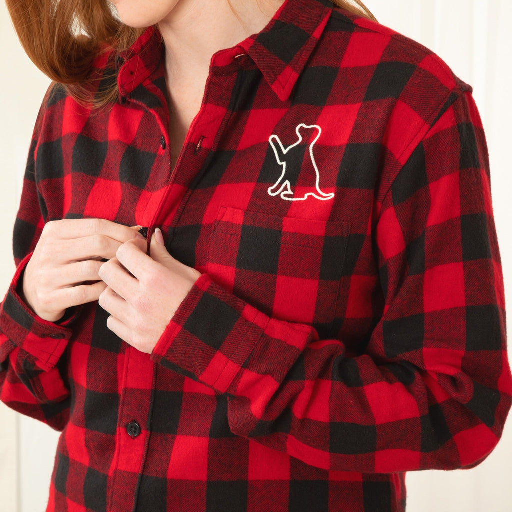 Camisa de Franela con Silueta de Mascota