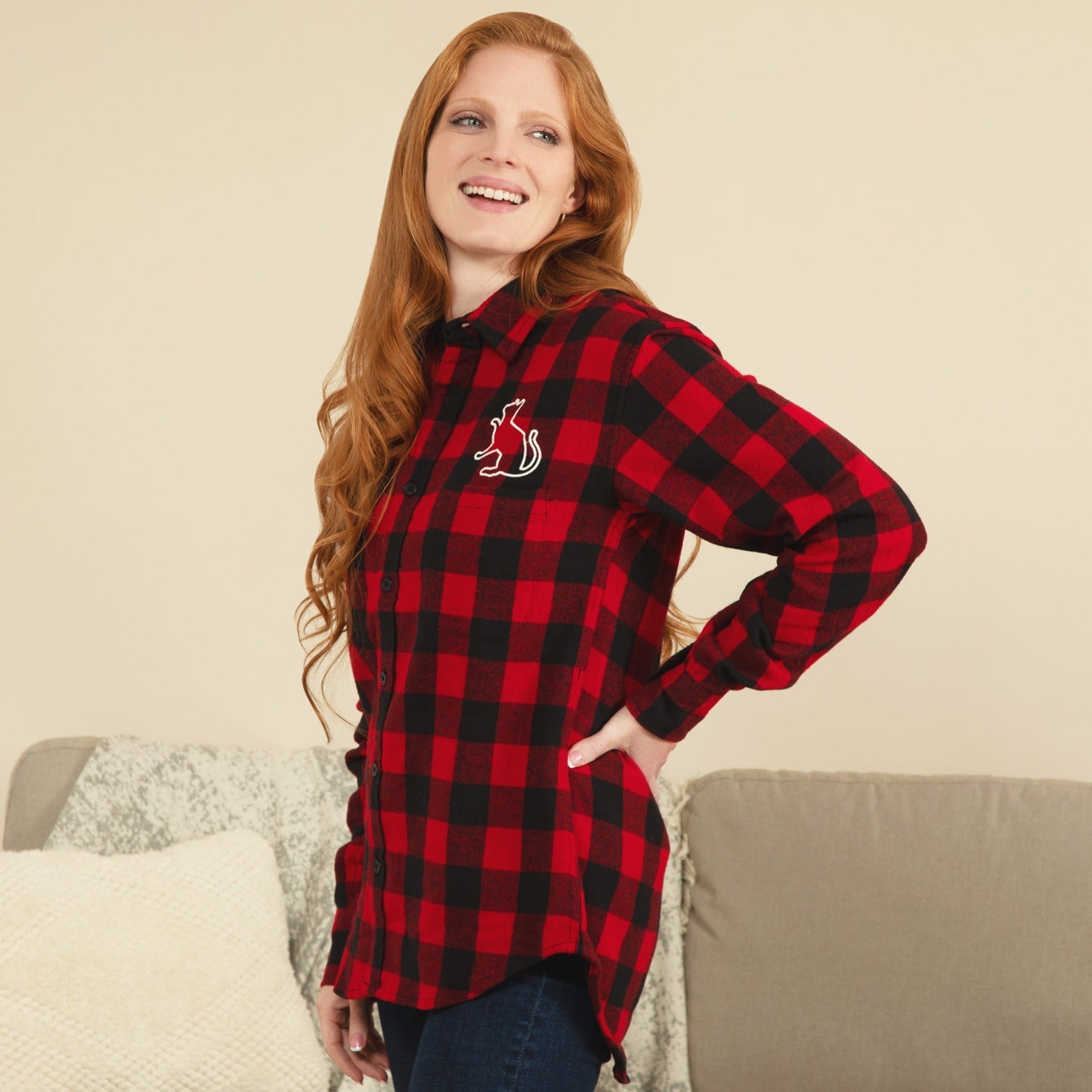 Camisa de Franela con Silueta de Mascota