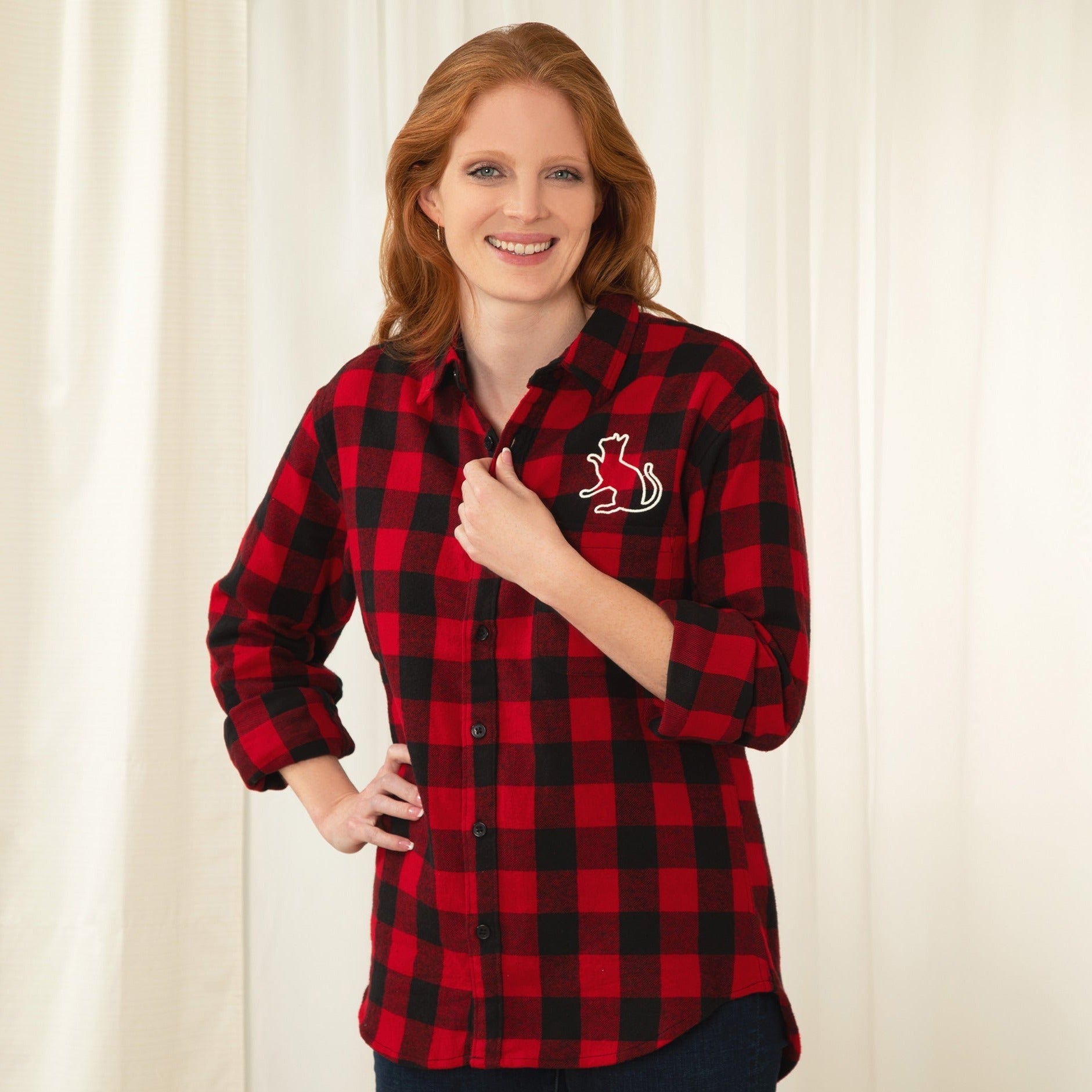 Camisa de Franela con Silueta de Mascota
