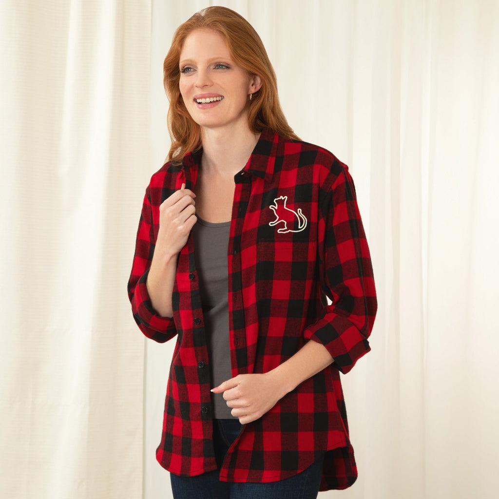 Camisa de Franela con Silueta de Mascota
