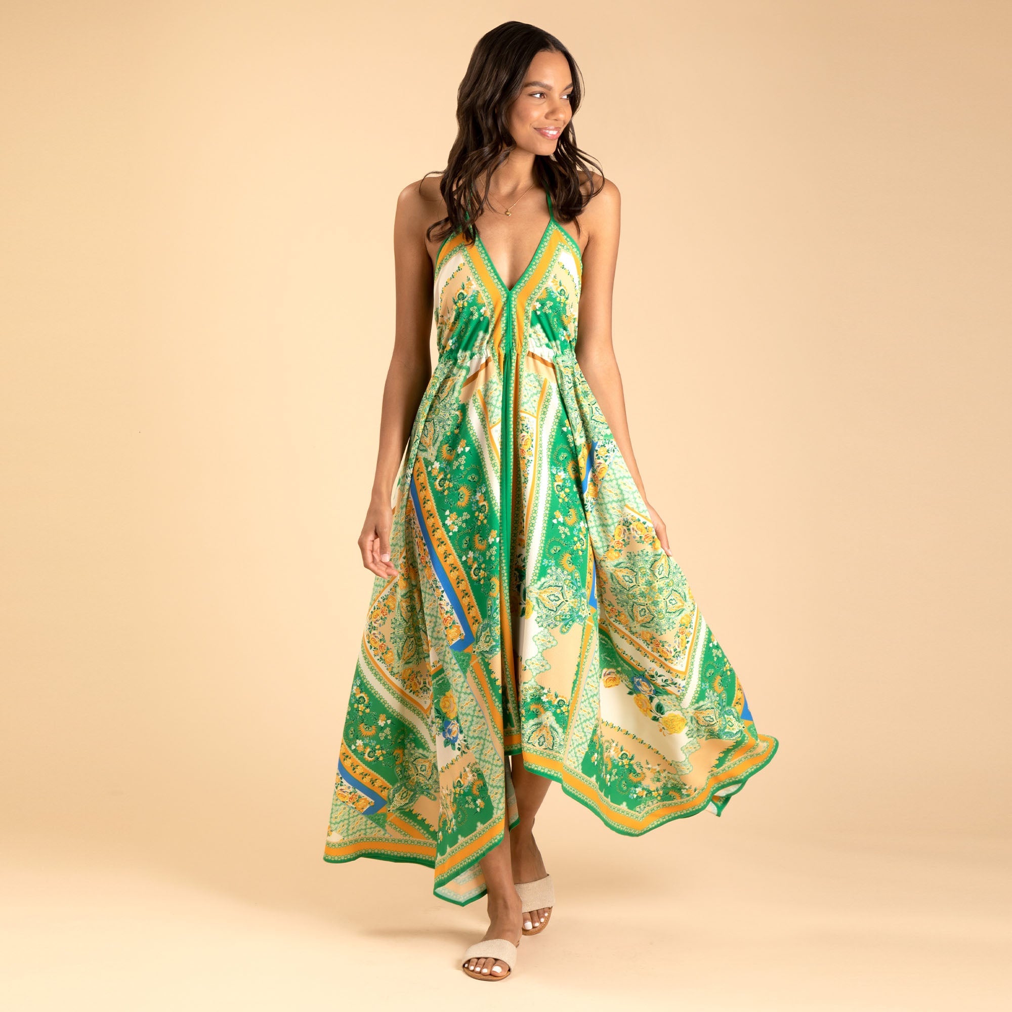 Vestido Midi Halter Pañuelo