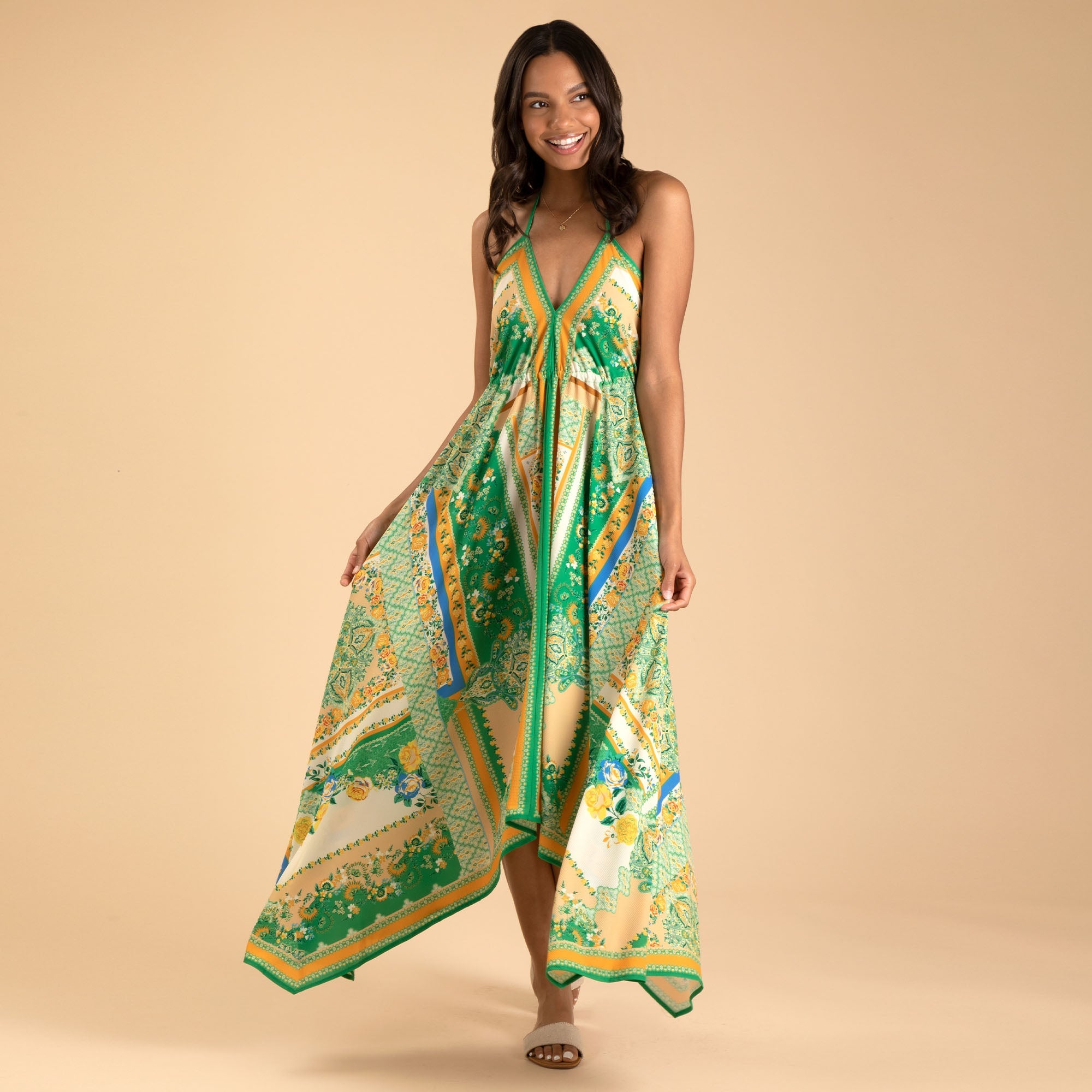 Vestido Midi Halter Pañuelo