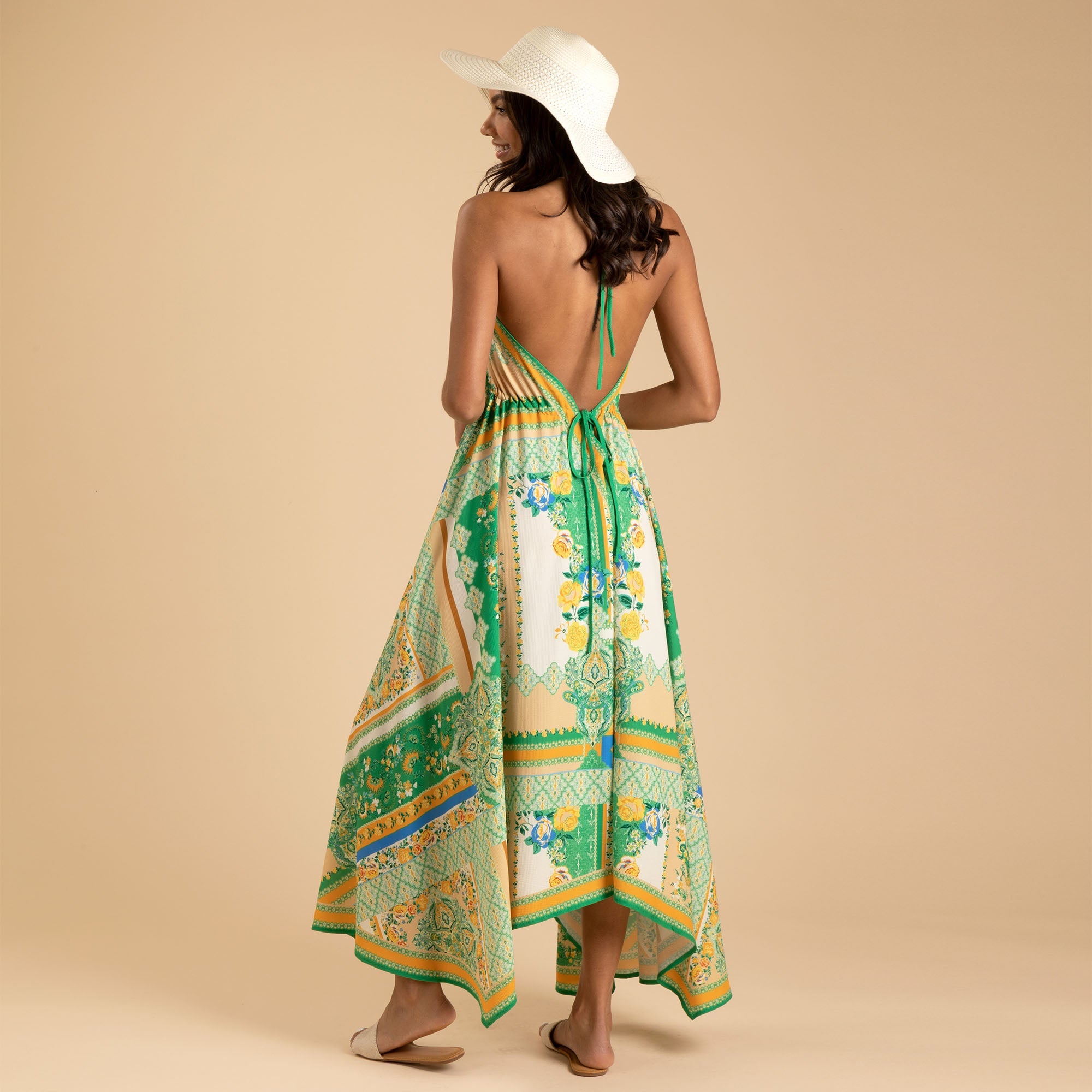 Vestido Midi Halter Pañuelo