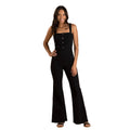 Black Denim Wide Leg Jumpsuit